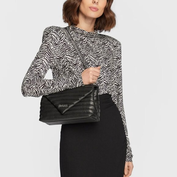 NWT **RARE HUGO BOSS Ayla Shoulder Bag 50487509 - Black - Picture 4 of 9